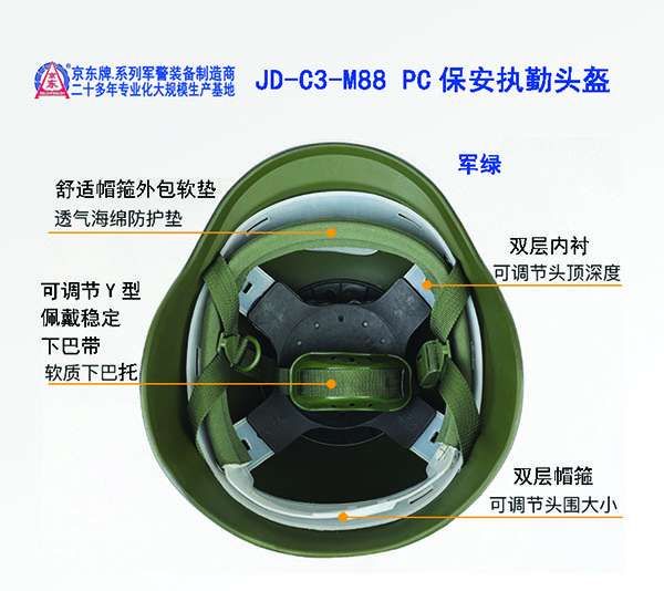 JD-C3-M88 PC保安执勤头盔（内