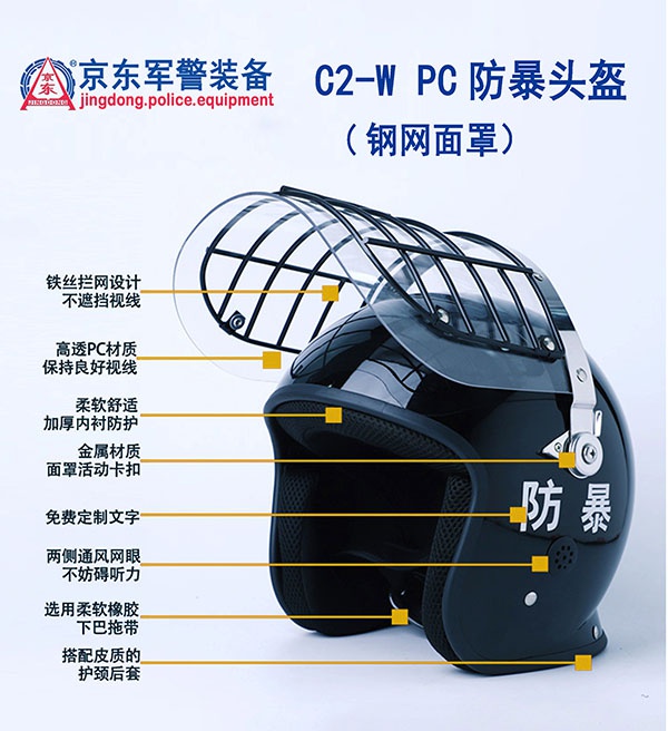 C2-W PC防暴头盔 （结构说明）