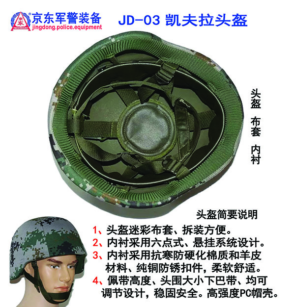 JD-03 凯夫拉头盔(帽套、内衬) 