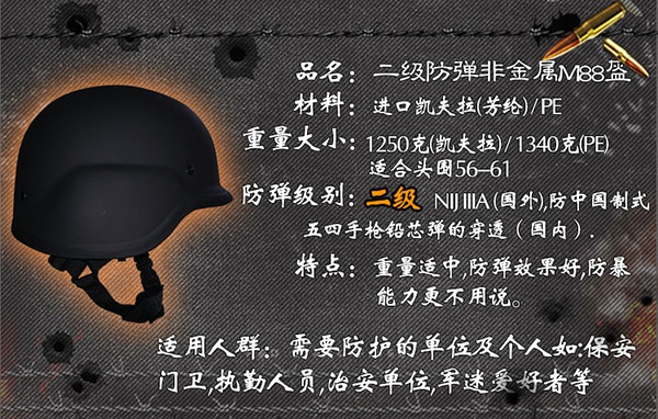 M88复合防弹头盔（简单说明）
